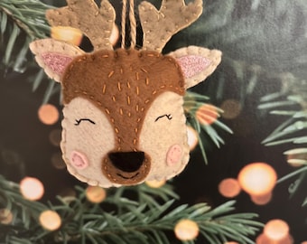 Wool Felt Ornament: Little Reindeer