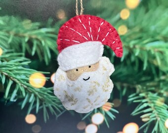 Wool Felt Ornament: Little Santa