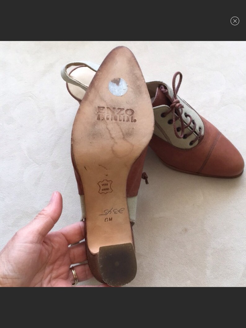 Vintage Enzo Angiolini slingback shoes pumps slides 55.5