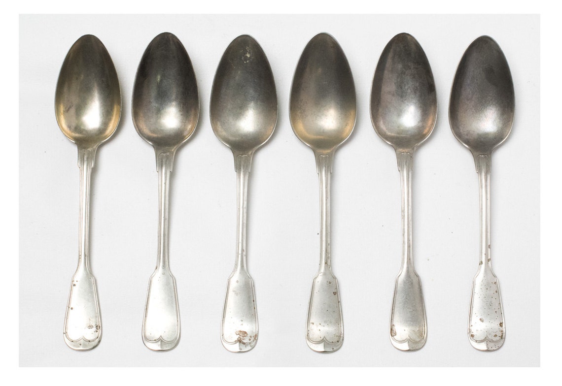 Vintage Set of 6 Silver Plated Spoons Berndorf Wellner Alpacca European ...