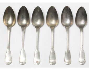 Vintage Set of 6 Silver Plated Spoons Berndorf Wellner Alpacca European Serving Spoon collection Mid century ohtteam wedding, Housewarming