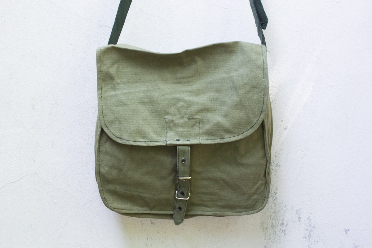Vintage Green Military Bag Army Canvas Bag Soviet Unused USSR Cold War