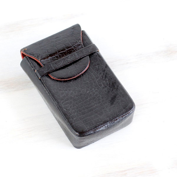 Vintage Leather Black Cigarette Case, Handmade Card Case, Handmade Distressed Case, Gift for Him, Luxury Gift, Team Pistol, ohtteam
