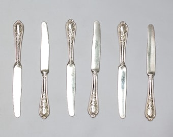 Set of 6 Vintage Silver Plated Knives Serving collection Silver Plated Mid century, wedding, Housewarming, Collectibles, ohtteam