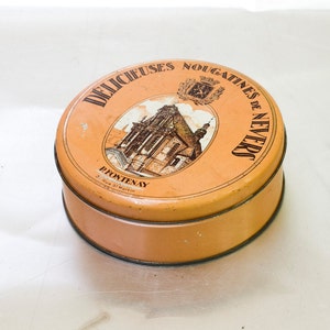 Vintage rara francese biscotto Tin caso Francia metallo Tin Box Souvenir da collezione casella argento colore multifunzionale matrimonio memoria, ohtteam,