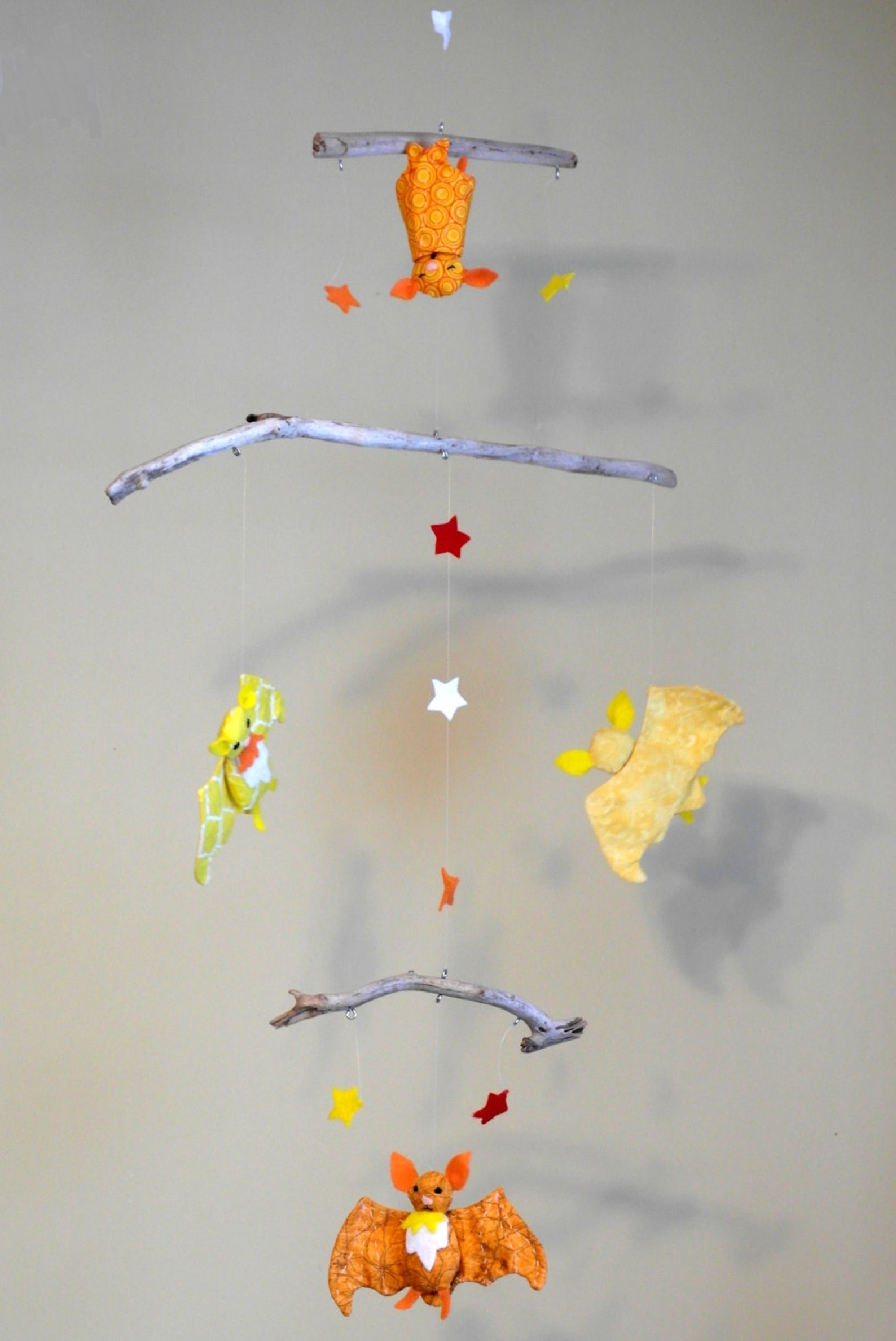 Baby Bat Mobile With Four Bats Etsy