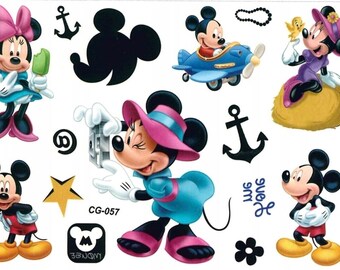 Minis Stickers Disney - Mickey Et Minnie Mouse - 30 Cm X 30 Cm à