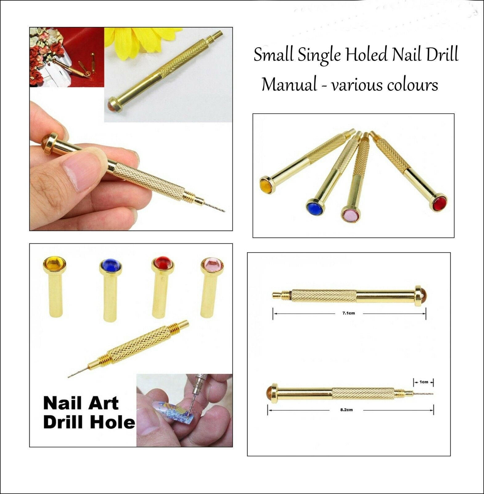 Nail Piercing Drill Jeweled Handle Nail Art Bungel Bling Etsy België