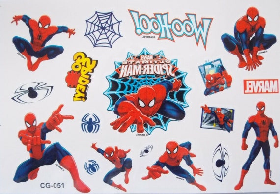 Pegatinas originales de Marvel para niños y niñas, tatuaje de