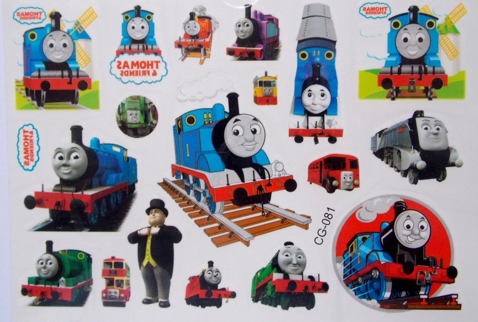 12 Train TATTOOS Party Favors Supplies for Birthday Treat Loot Bags Thomas Tank
