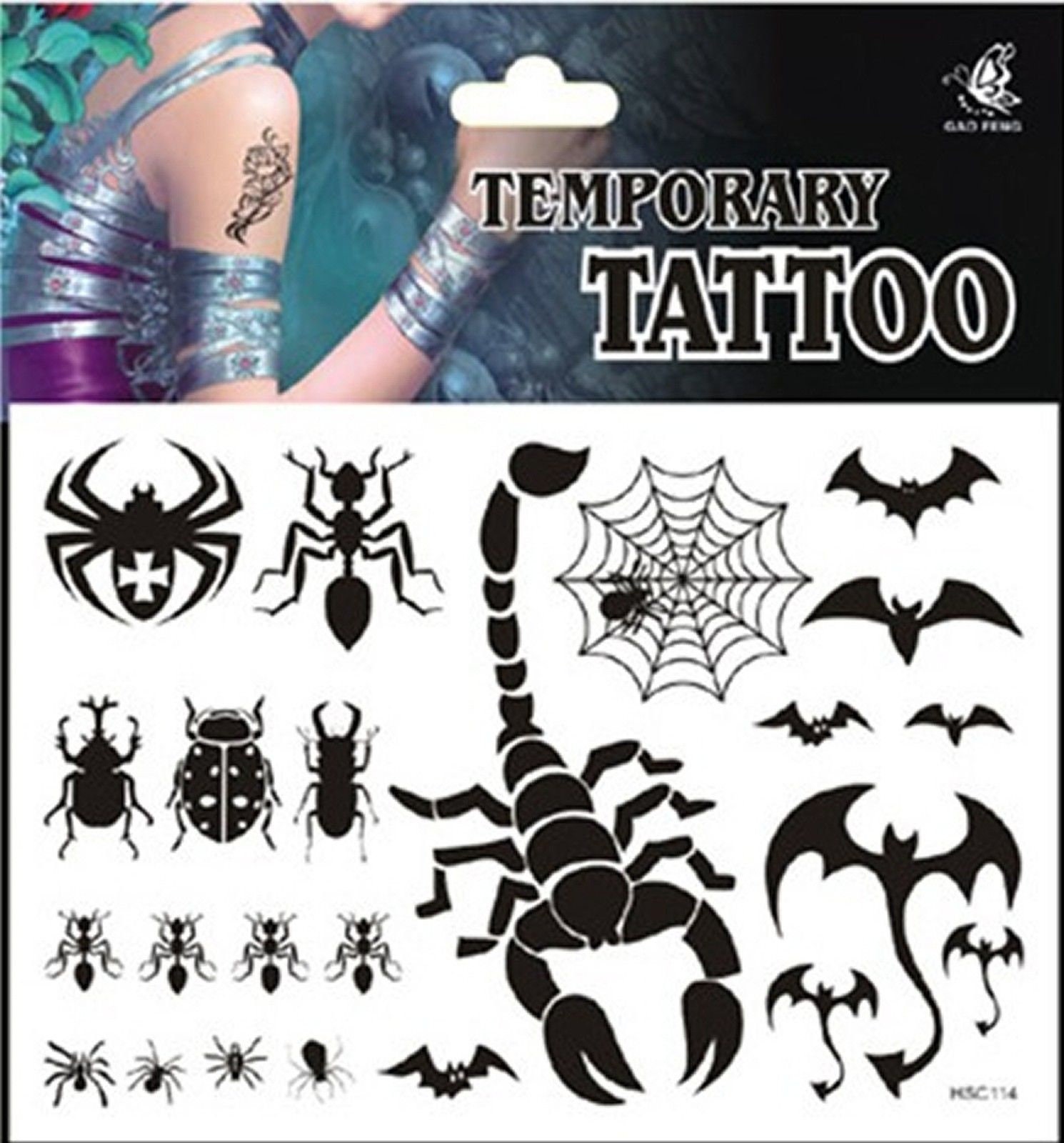 Halloween Flash Tattoos Near Me 2022 Halloween Temporary Body Tattoos Scorpion Bats Web Bugs Etsy India