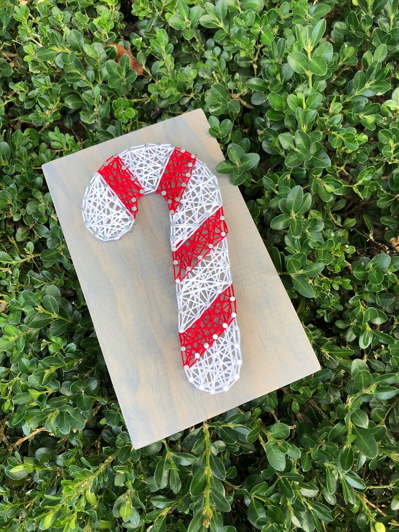 Candy Cane String Art Sign candy cane sign Christmas Etsy