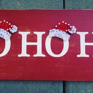 Ho Ho Ho Sign - hand painted  sign - wooden sign - rustic sign - Christmas sign - Christmas decoration