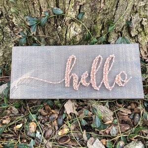 Hello String Art Sign - String Art Sign - Hello Sign - Wooden Sign ...