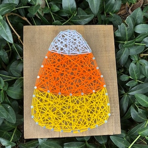 Candy Corn String Art Sign - candy corn sign - wooden sign - decorative sign - halloween sign - Halloween decoration - home decor