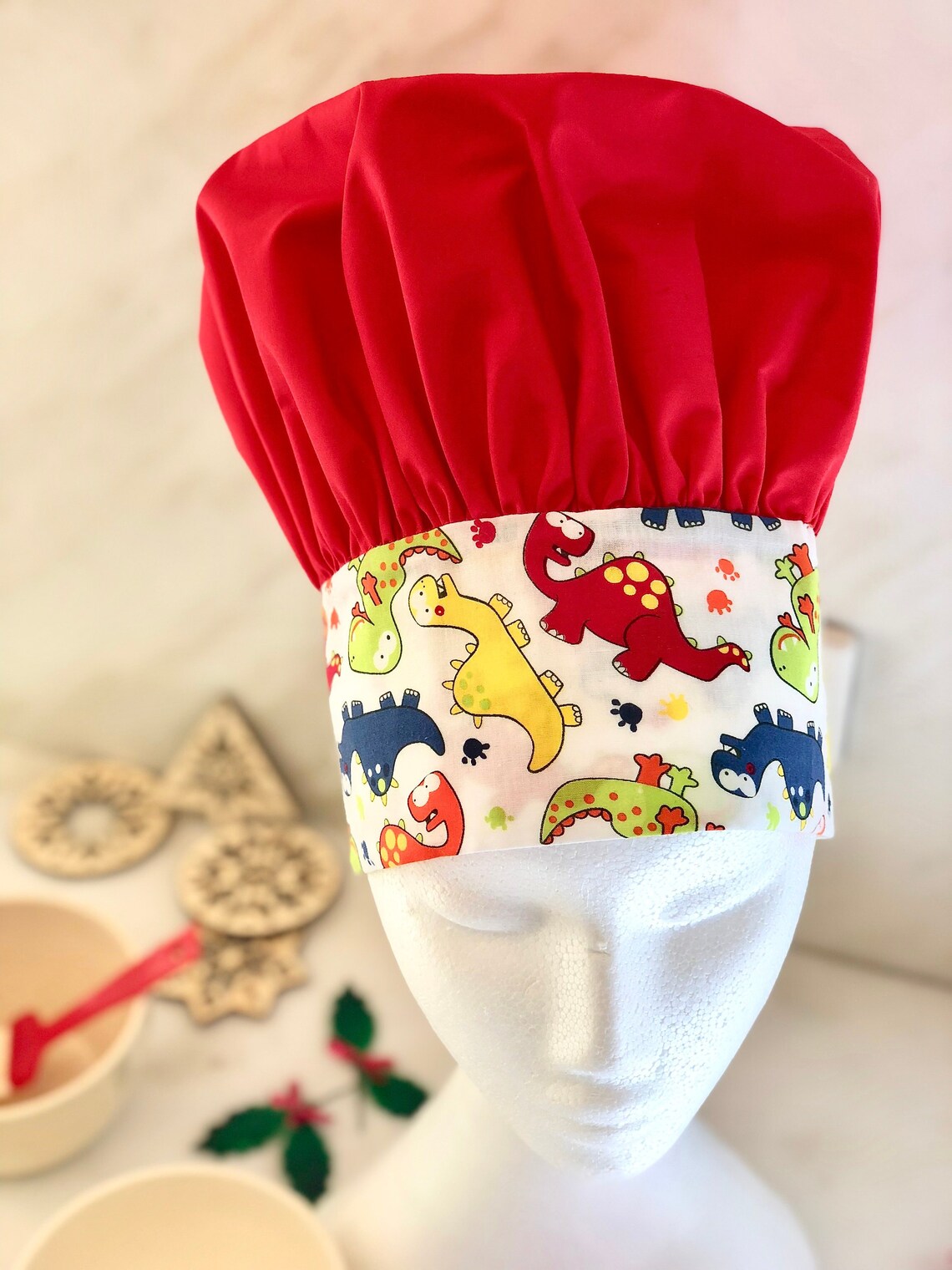 Dinosaur Chef Hat Baking Hat for Children Adjustable Etsy