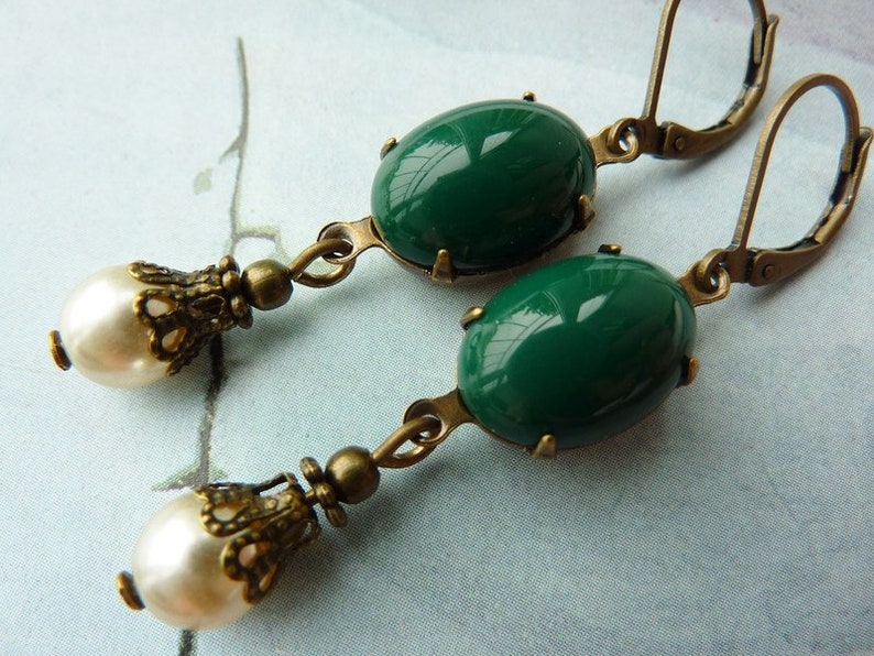 Elster Lillys green garden Earrings image 1