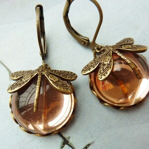 Roses Libellchen Earrings short bronze image 2