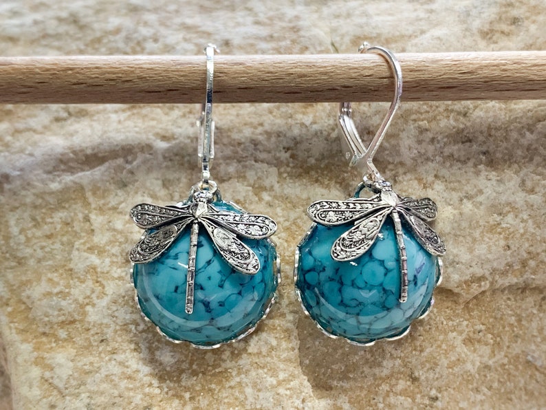 Turquoise libellbell edits earrings image 2