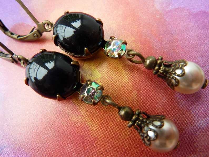 Elster Lillys black velvet Earrings image 2