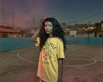 Camiseta de fútbol de Pelé Brasil / Camiseta vintage con estampado de fútbol de O Rei