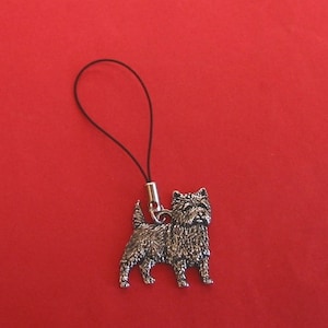 Cairn Terrier Dog Pewter Mobile Phone Charm Dog Mother Father Cairn Terrier Dog Gift Cairn Terrier Owner Dog Keychain Fathers Day Gift