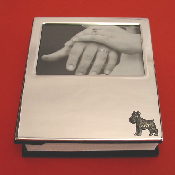 Miniature Schnauzer Design Plated 100 6" x 4" Photo Album With Pewter Motif Mother Schnauzer Gift