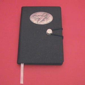 The Spitfire Hand Cast Pewter Plaque on A6 Black Journal - WW2 Battle of Britain Gift - VE Day Gift - Spitfire Gifts - Dad Christmas Gift