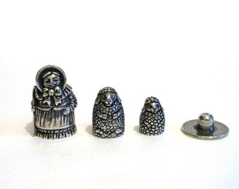 Little Bo Peep Russian Doll Thimble - Pewter Collectors Thimble - Stacking Nesting Thimbles - Mum Grandma Gift - Nursery Rhyme Thimble Gifts