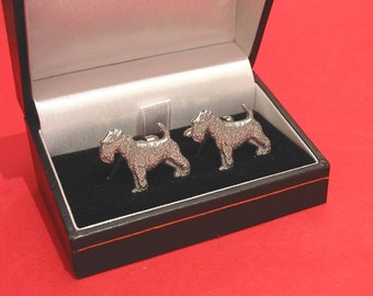 Airedale Terrier design Pewter Cufflinks Gift Boxed - Dad Birthday Gift - Airedale Terrier Gift - Husband Partner Wedding Christmas Gift