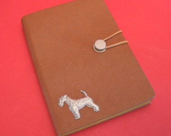 Airedale Terrier Design A6 Tan Notebook - Dog Journal - Airedale Terrier Gift - Christmas Fathers Day Gift
