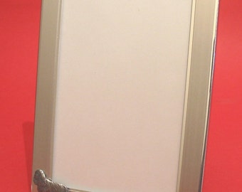 King Charles Spaniel retrato marco de 6 "x 4" con mano fundición estaño adorno madre padre rey Charles Don