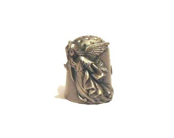 Guardian Angel Thimble - Antique Pewter Collectors Thimble - Spiritual Gift - Mum Christmas Gift - Best Friend Gift - Gift for Grandma