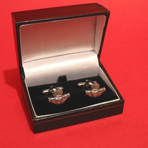 Claddagh Pewter Cufflinks - Unique Christmas Gift - Irish Dad Gift - Irish Wedding Gift - Groomsmen Gift - Bestman Gift - Gift Boxed