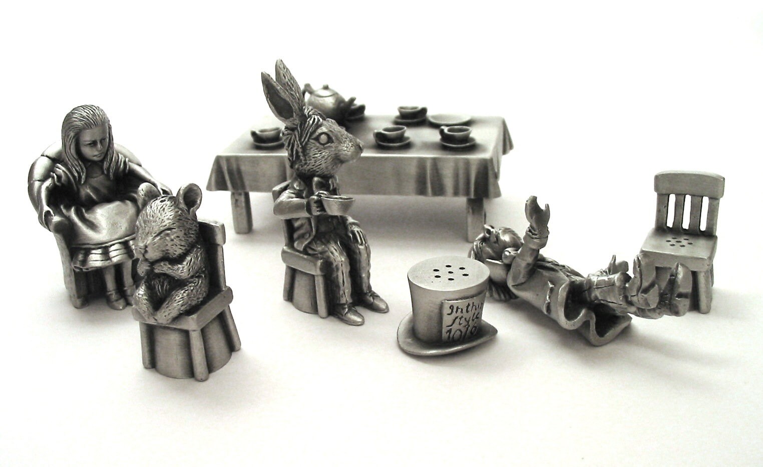 The Mad Hatter's Tea Party Pewter Thimble Diorama Alice Etsy India