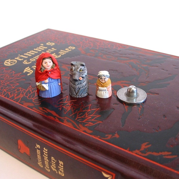 Red Riding Hood Russian Doll Hand Painted Thimble - Pewter Collectors Thimble - Fairy Tale Gifts - Mothers Day Gift - Grandma Gift