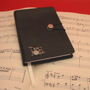 Kit de batterie design A6 noir journal - carnet de kit de batterie - cadeau batteur - cadeau papa batteur - journal de musique - cadeau professeur de musique - professeur de batterie