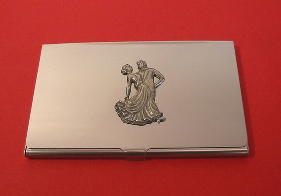 Porte-cartes De Visite En Métal Chromé - Vintage Années 90 - Style Poche - Occasion Très Bon état