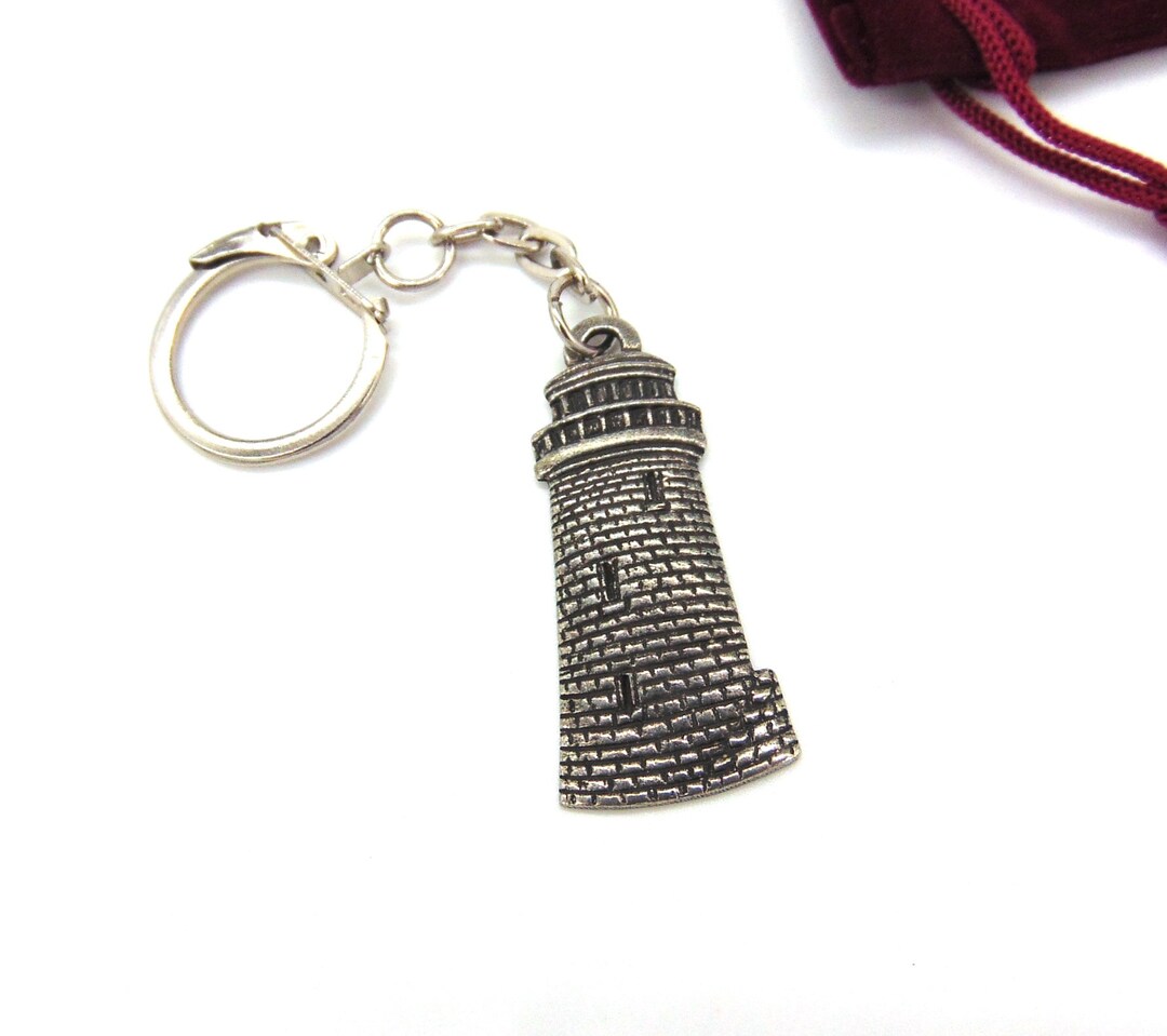 Lighthouse Design Pewter Keyring Lighthouse Keychain Etsy Australia