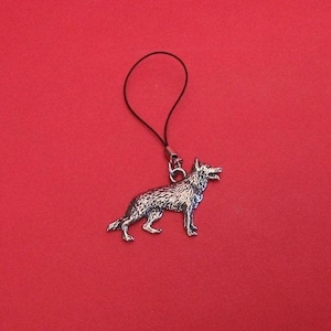 German Shepherd Dog Pewter Mobile Phone Charm Vet Mother Father Dog Gift
