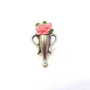 Poirot style Boutonniere Brooch with Red, Pink, Yellow or White Rose Hand Painted Pewter Brooch Poirot Gift Gift for Husband or Wife image 6