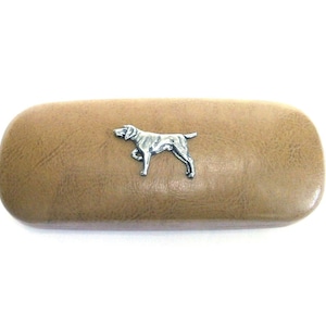 Duitse kortharige aanwijzer ontwerp bruin PU-leren brillenkoker - aanwijzer cadeau - hond cadeau - aanwijzer moeder cadeau - moeder vader kerstcadeau
