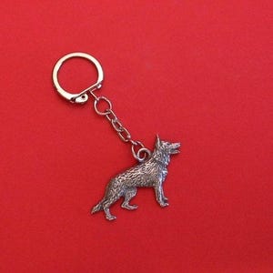 German Shepherd Dog Pewter Keyring - German Shepherd Keychain - German Shepherd Gift - Alsatian Keyring - Dog Mum Gift - Dog Lover Gift
