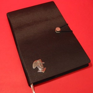 Napoleon Cast Pewter Motif on A5 Black Journal Notebook History Teacher Military History Napoleonic Gift