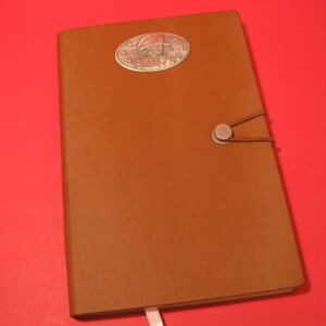 Napoleon and Bees Cast Pewter Motif on A5 Tan Journal Notebook History Teacher Military History Napoleonic Gift
