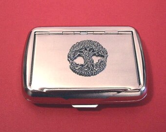 Tree of Life design Tobacco Tin Trinket Box, Tree of Life Gift, Mother's Day Father's Day Christmas Gift, Dad Husband Birthday Gift