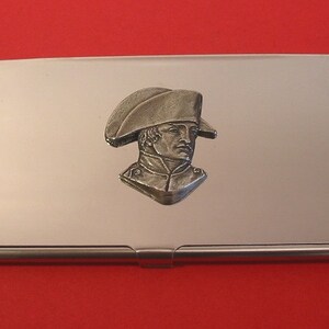 Napoleón cromo tarjeta titular con la mano cast pewter motivo historia maestro regalo regalo de Navidad