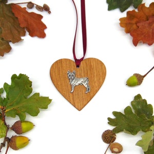 Boston Terrier design Oak Wooden Heart Ornament - Boston Terrier Gift - Christmas Decoration 2025 - Boston Terrier Dog Mum Christmas Gift
