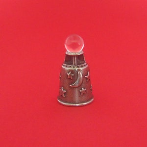 Crystal Ball Thimble - Pewter Collectors Thimble - Celestial Gift - Collectible Thimble - Handmade Thimble - Fortune Telling - Divination