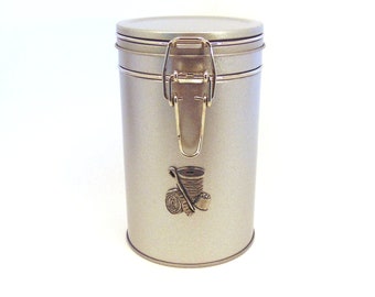 Sewing design Silver Storage Tin With Pewter Motif - Sewing Gifts - Sewing Mum Gift - Arts & Crafts Storage - Trinket Tin - Crafts Tin